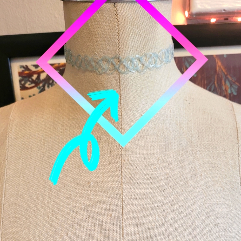 Light Blue Tattoo Choker Necklace